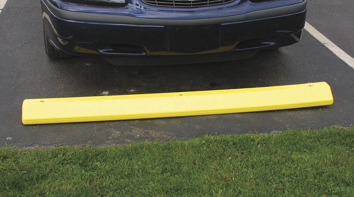 Polyethylene Parking Stop, Yellow, L 6 Ft