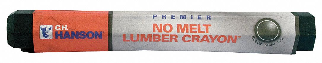No Melt Lumber Crayon, Black, Pk 12