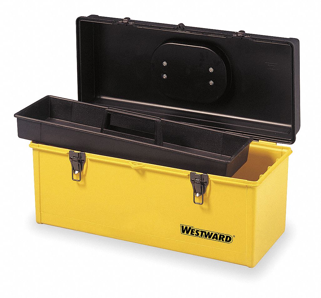 Tool Box w/Tray, 19 3/4Wx8 1/2Dx8 3/4H