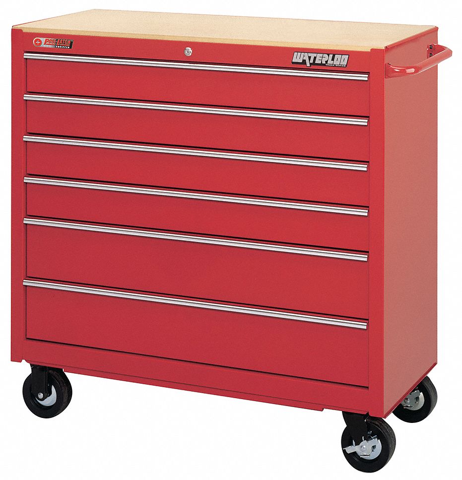 Roller Cabinet, 6 Dr, 40x18x35, Red