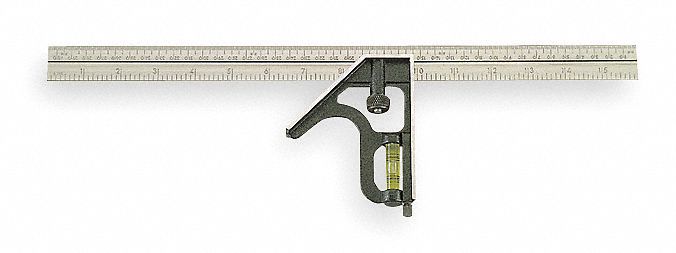 Combination Square, 16 In, Zinc