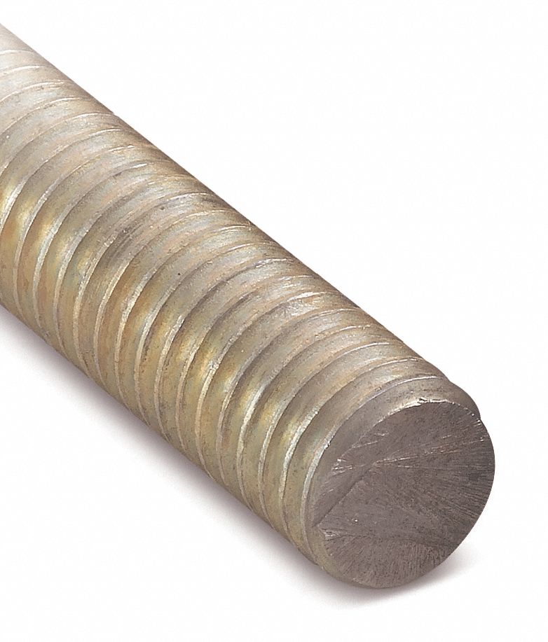 Threaded Rod, Steel, 5/8-11, 10 Ft, Gold