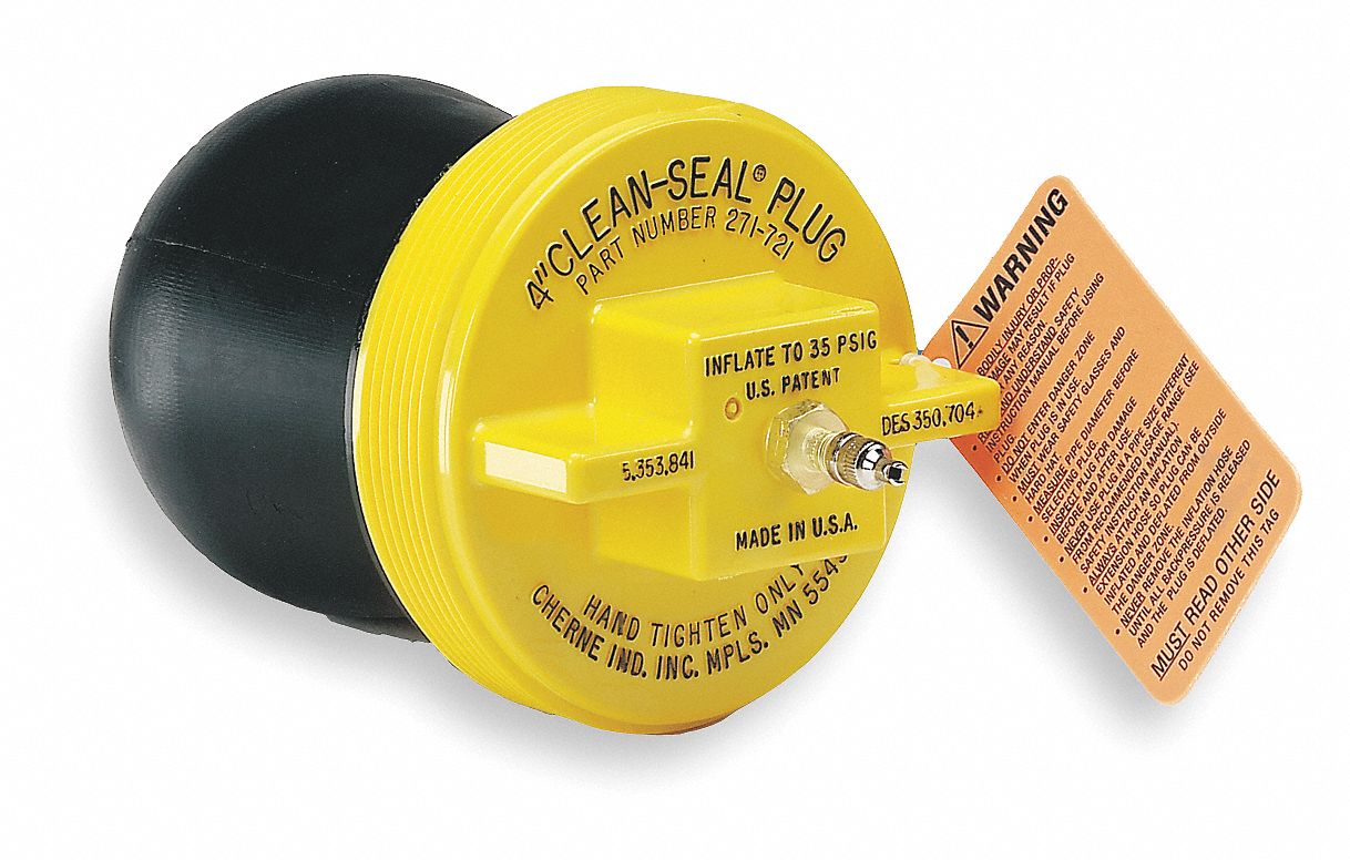 Pipe Plug, Pneumatic, 1.5 In, Rubber