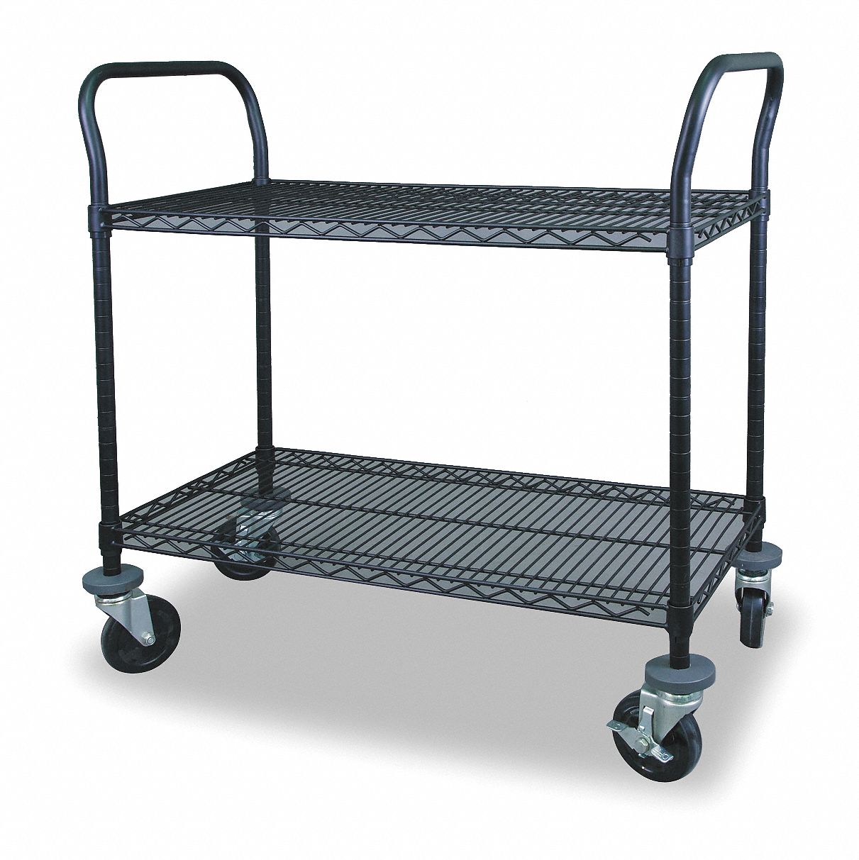 Wire Cart, 2 Shelf, 36x18x39, Black