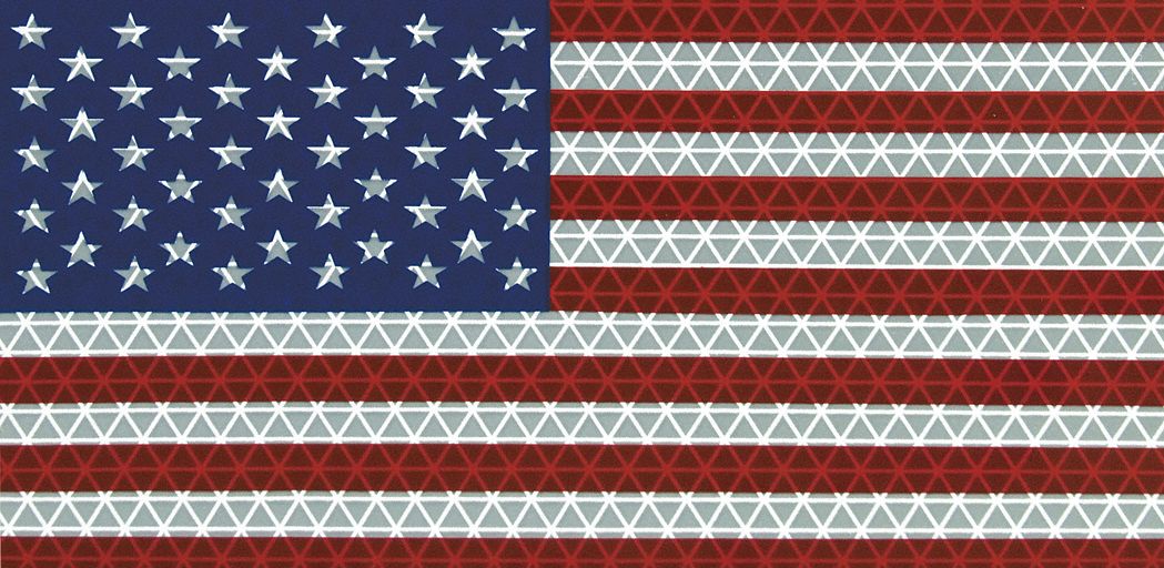 American Flag Decal, Reflect, 6.5x3.75 In