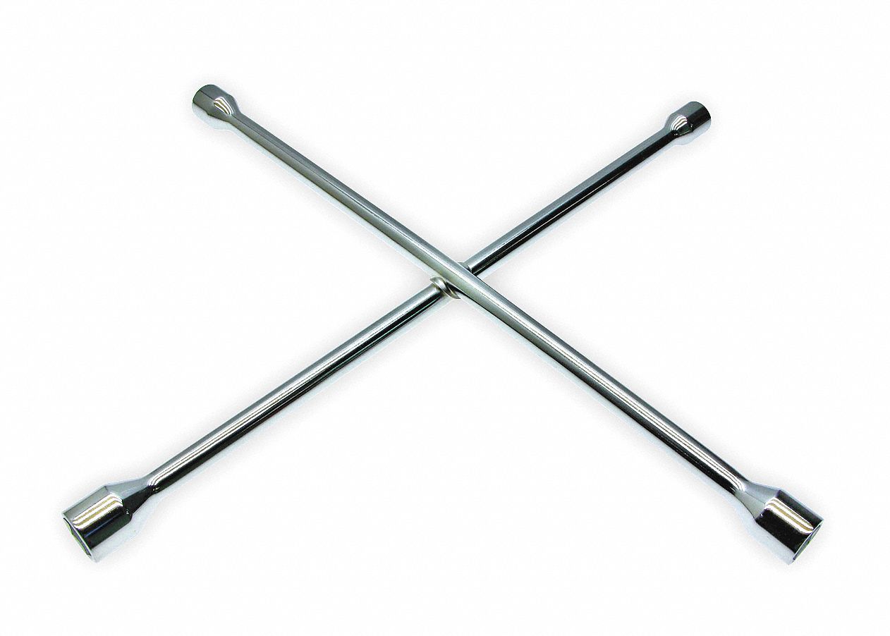 Lug Nut Wrench, 4 Way, L 25 In