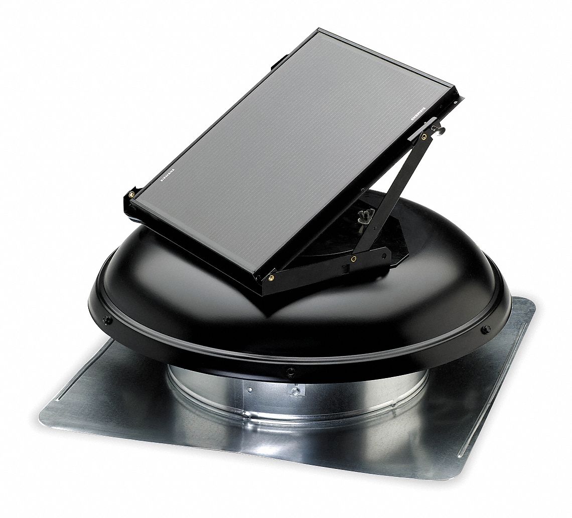 Attic Ventilator, Solar Powered, Black
