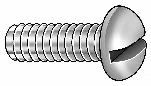 Mach Scrw, Round, 1/4-20x1-1/4 In L, PK2500