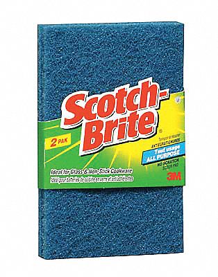 Scouring Pad, Green, 6In L, 3-7/8In W, PK24