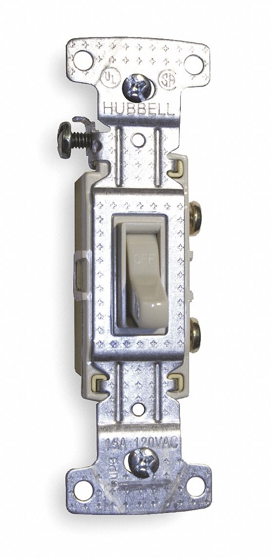 Switch, 3-Way, Toggle, 15A, 120V, Ivory