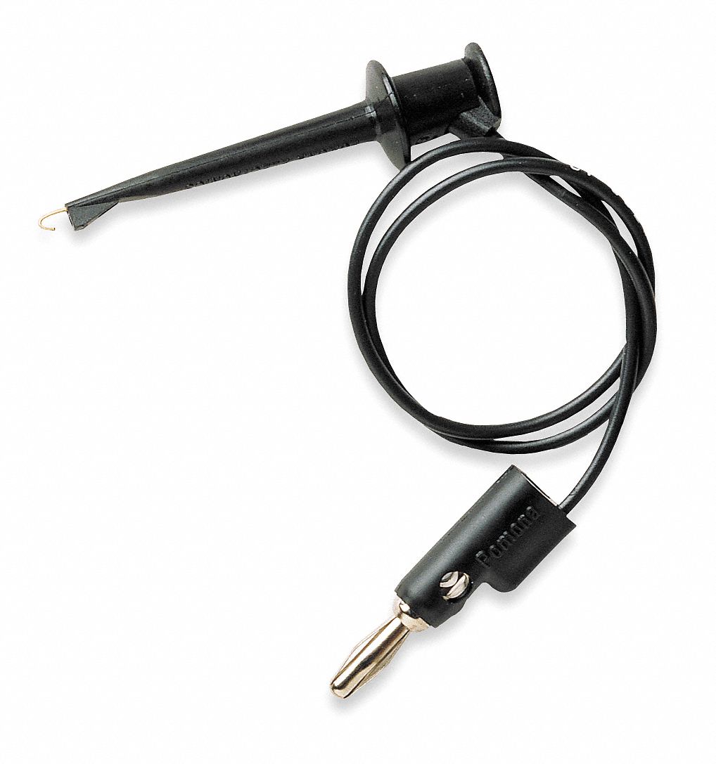 Mini Hook Test Lead, 60 In. L, Black