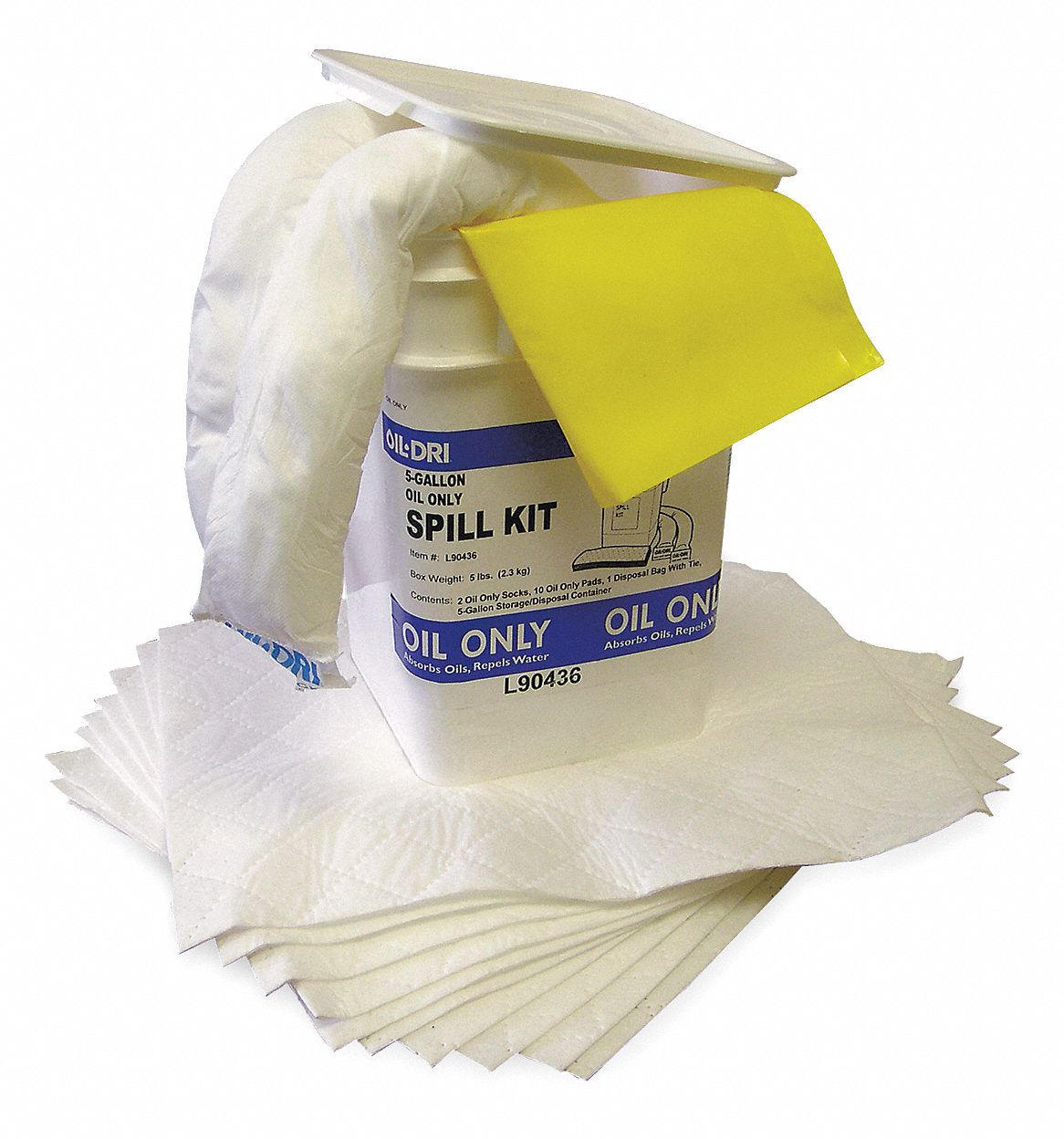 Spill Kit, 15-1/4 In H, 3 gal., Oil Only