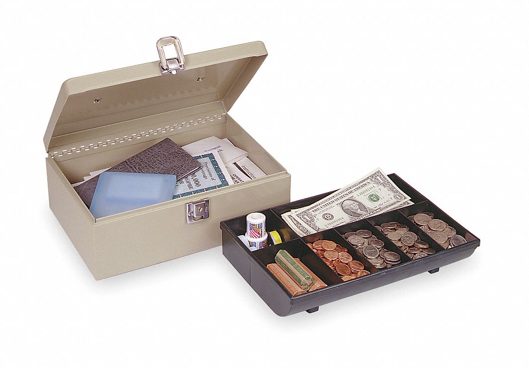 Cash Box, Sand, 11x7-3/4x4