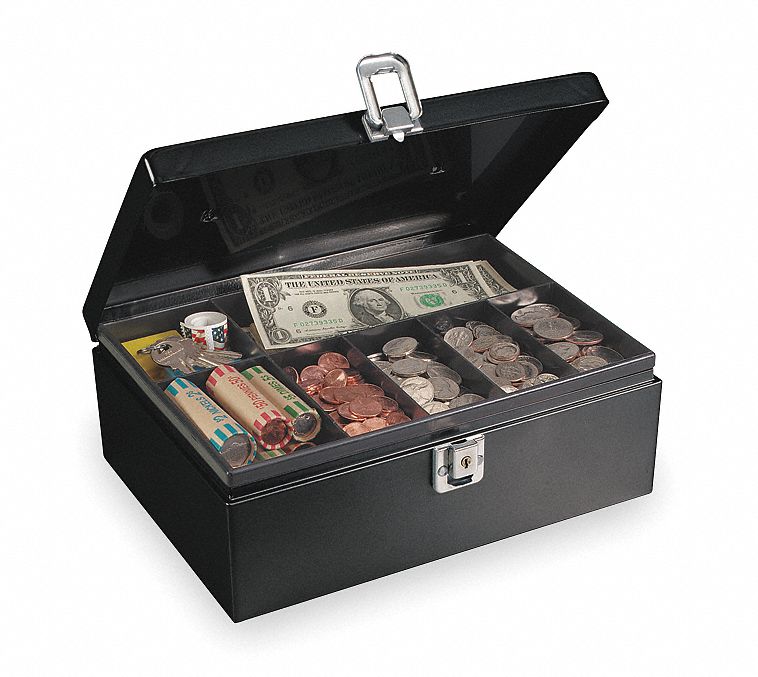 Cash Box, Black, 11x7-3/4x4
