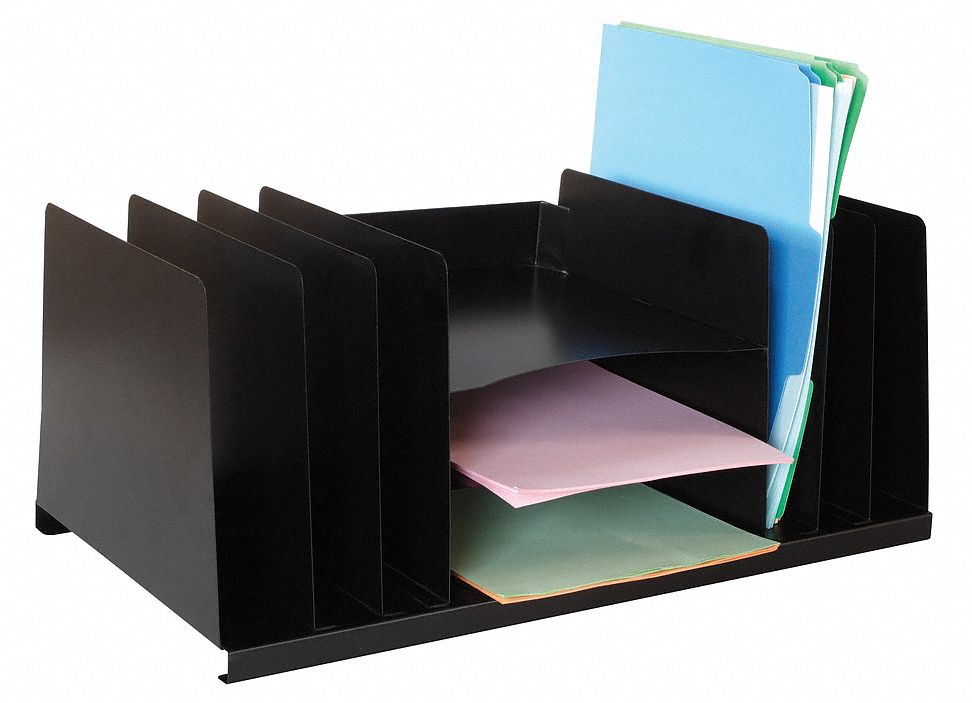 Organizer, Letter, Blk, 9 Compartment