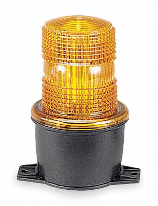 Low Profile Warning Light, LED, Amber, 120V