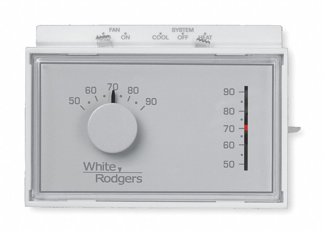 Low V Thermostat, 1H, 1C, Horizontal, White