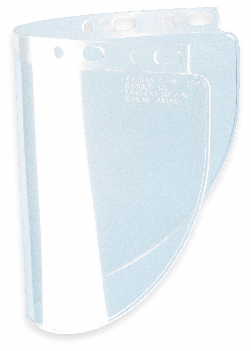 Faceshield Visor, Propionate, Clr, 8x16-1/2