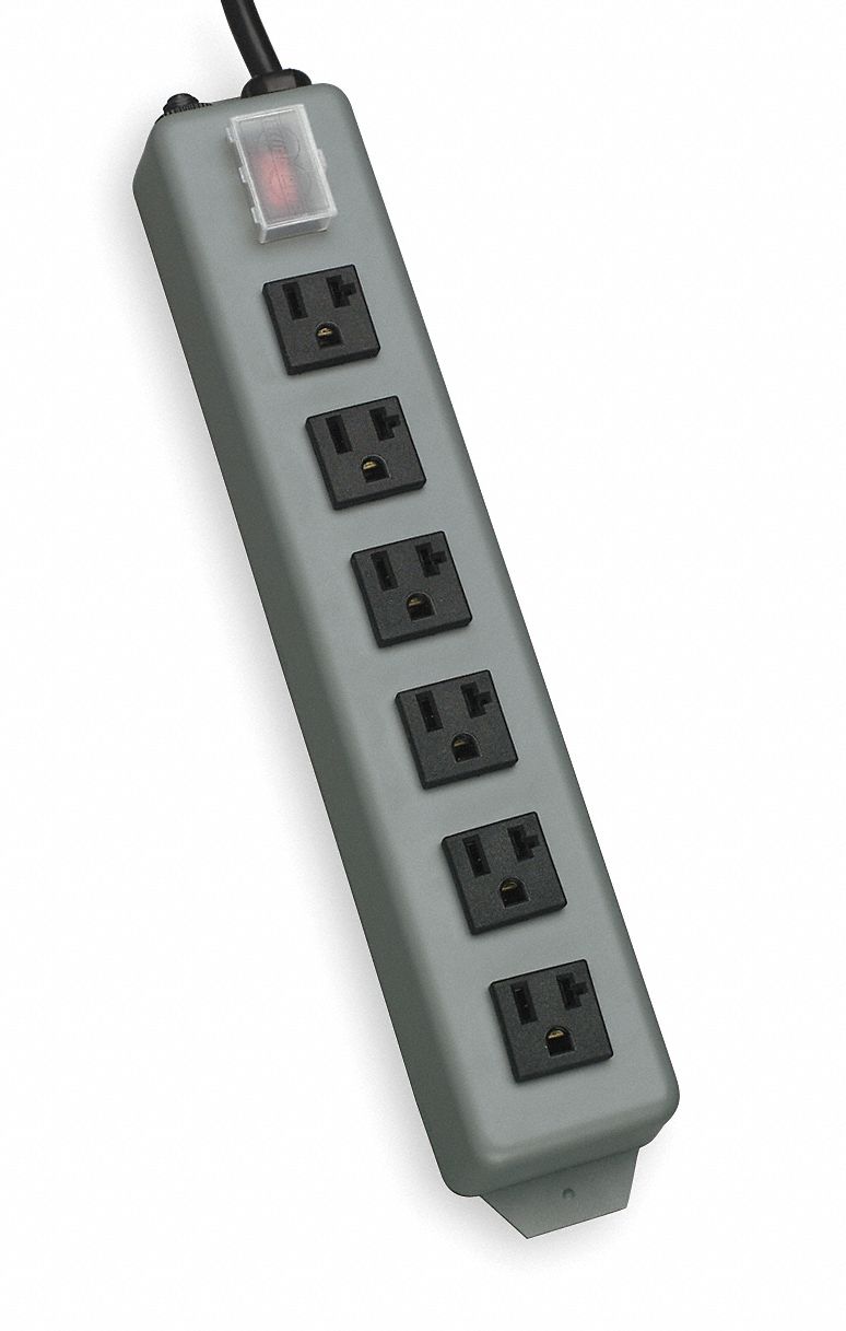 Outlet Strip, 20A, 6 Outlets, 15 Ft. Cord