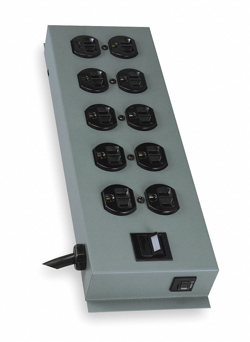 Outlet Strip, 15A, 10 Outlets, 15 Ft. Cord