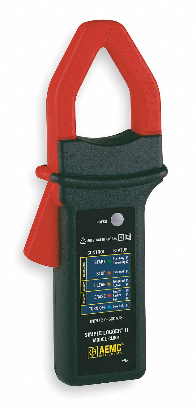 Clamp On AC Current Logger, 0 to 600 A