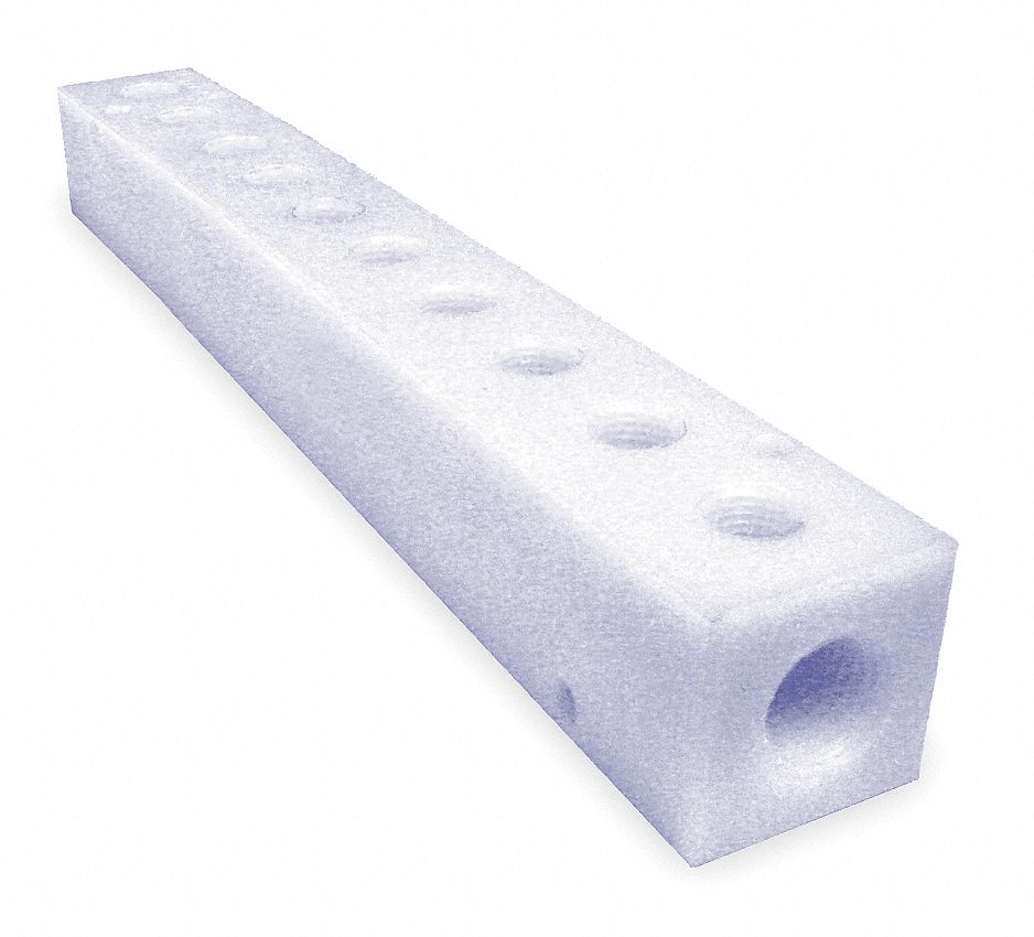 Manifold, 3/8 In Inlet, 10 Outlets, Poly
