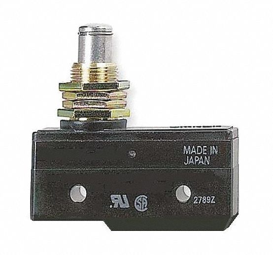 Snap Switch, 20A, SPDT, Panel Mount Plunger