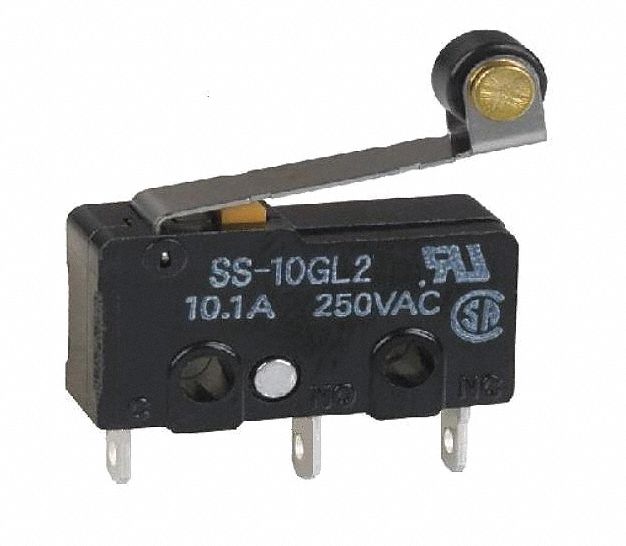 Sub-Mini Swch, 10A, SPDT, Hinge Roller Levr