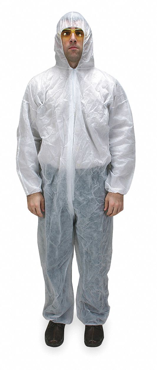 Hooded Polypropylene, Elastic, 2XL, PK 25