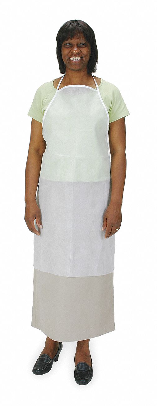 Disposable Bib Apron, White, PK 100