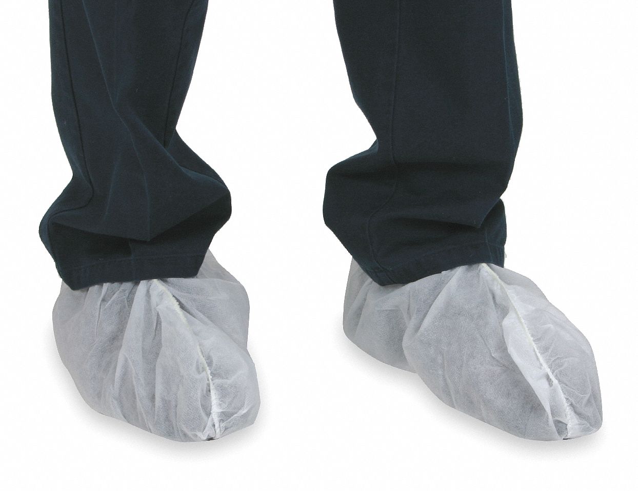 Shoe Covers, Slip Resist, 1Size, White, PK50