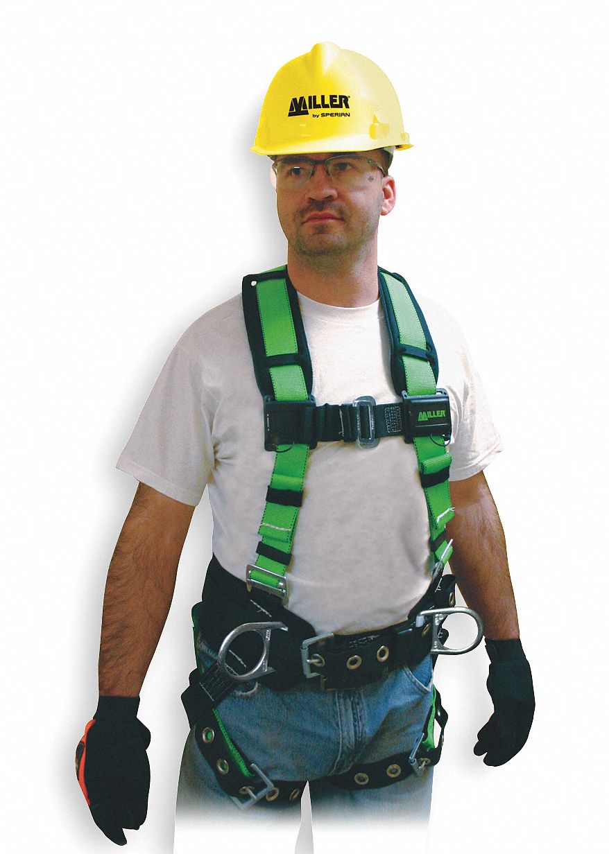 Full Body Harness, Universal, 400 lb, Green