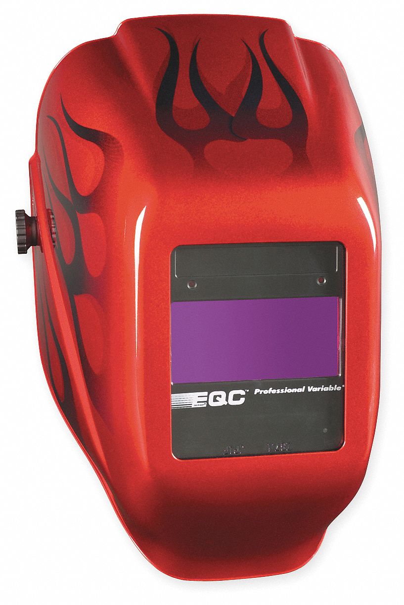 Weld Helmet, Red w/Flames, Shade 9-12