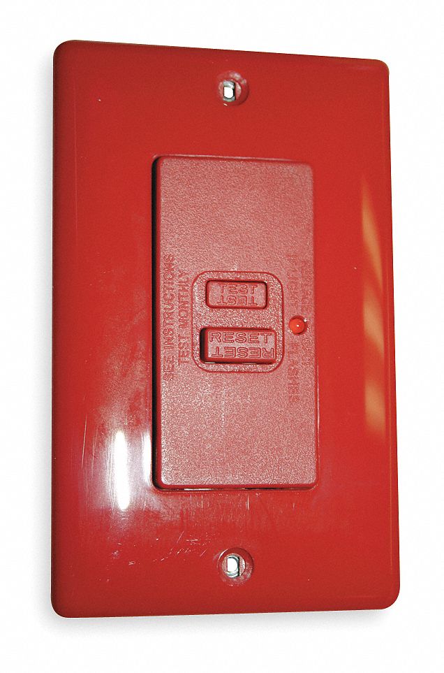 GFCI Receptacle, Faceless Duplex, 20A, Red