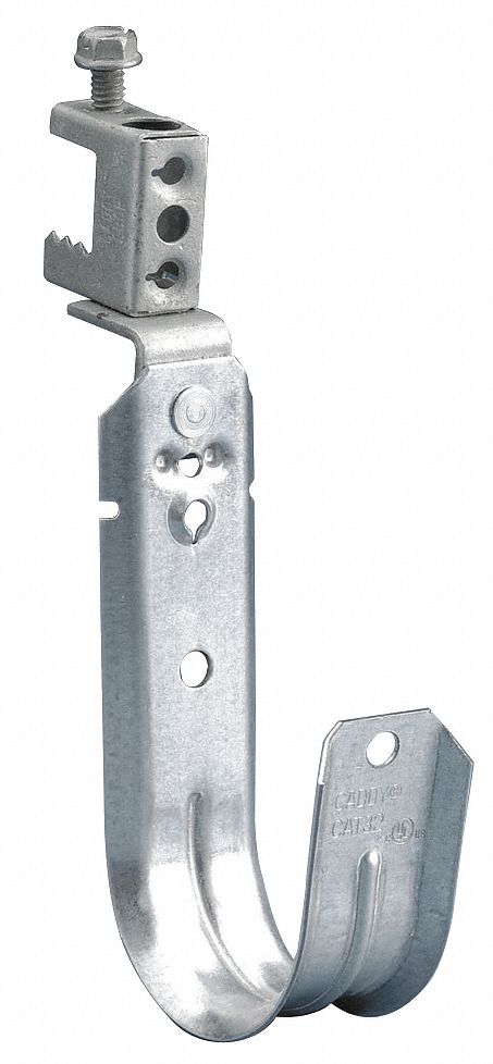 J-Hook, Screw On 1/8-1/2 In Flange, PK5
