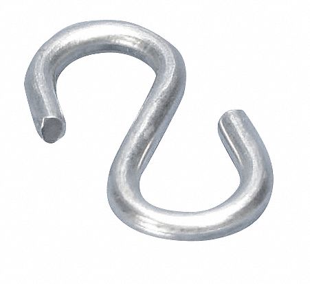 S Hook, Zinc, Max Load 29 lbs