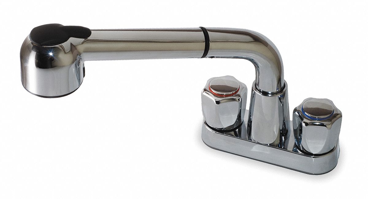 Laundry Faucet, Chrome, 2H Round
