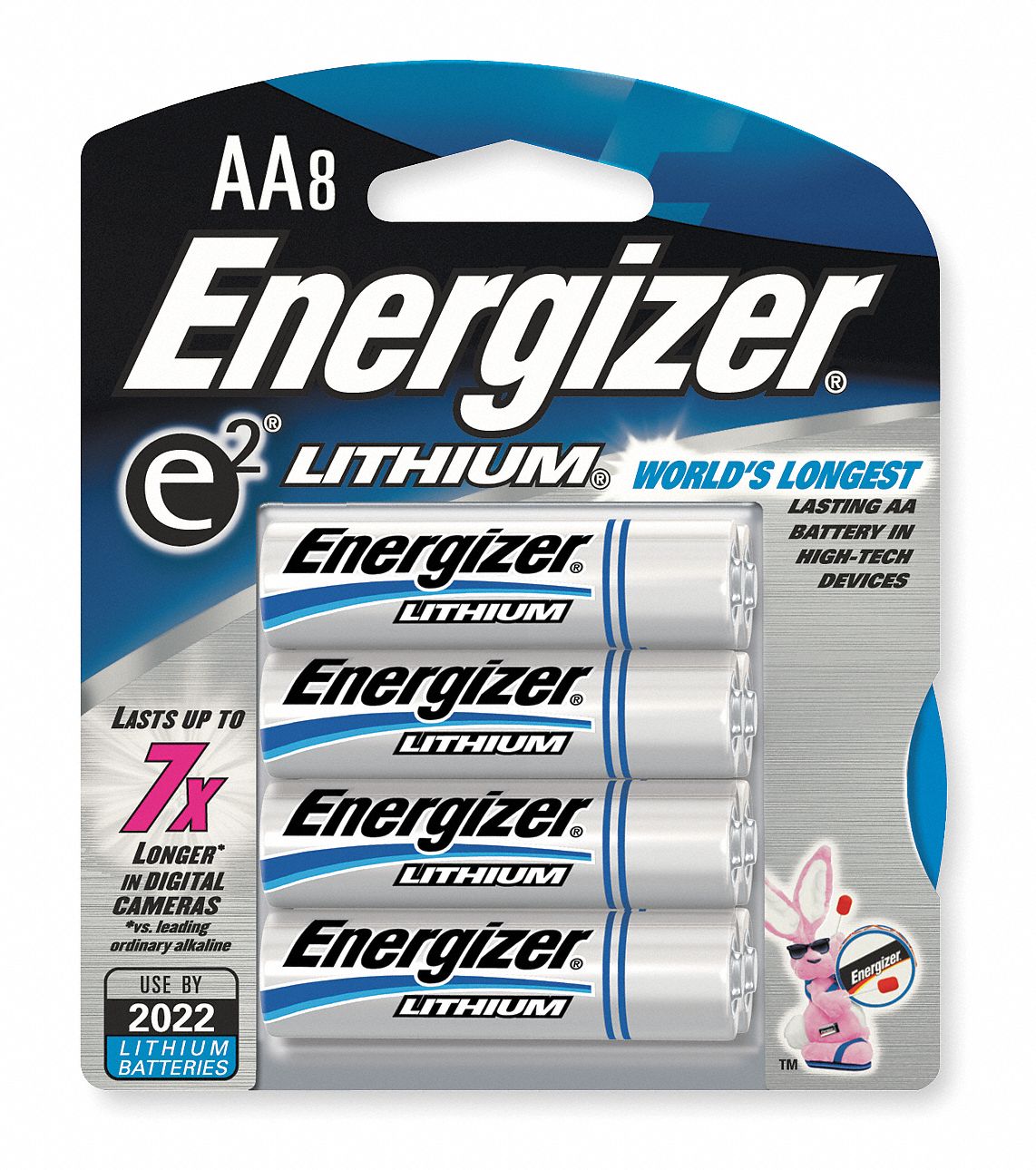 Battery, AA, Lithium, PK 8