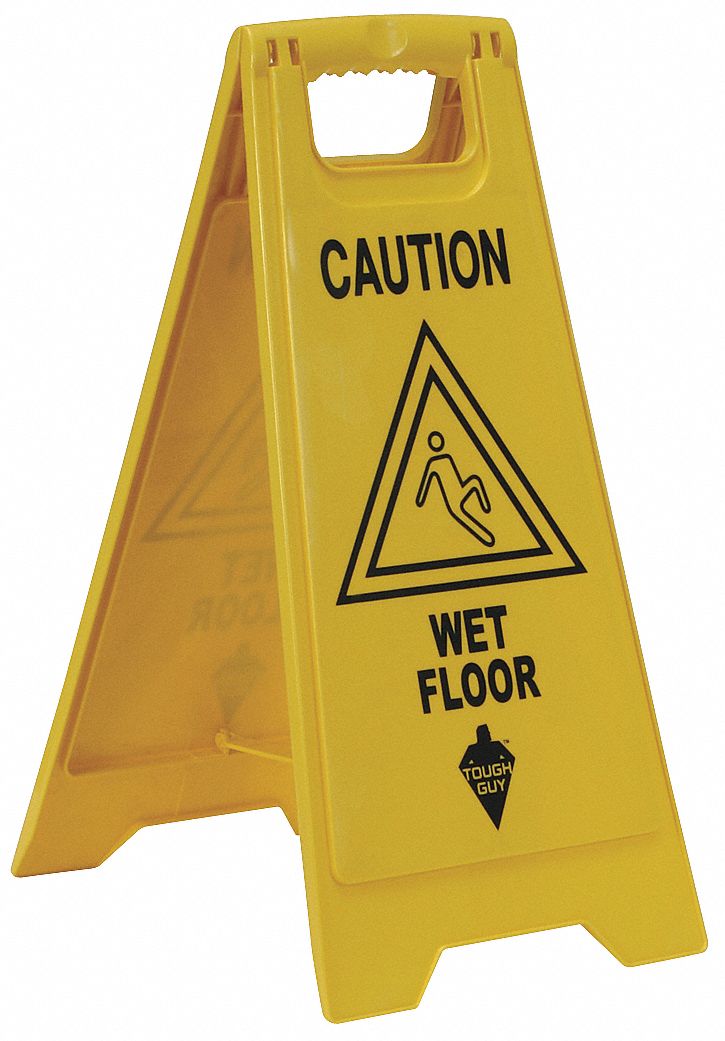 Floor Sign, Yellow, 24 In