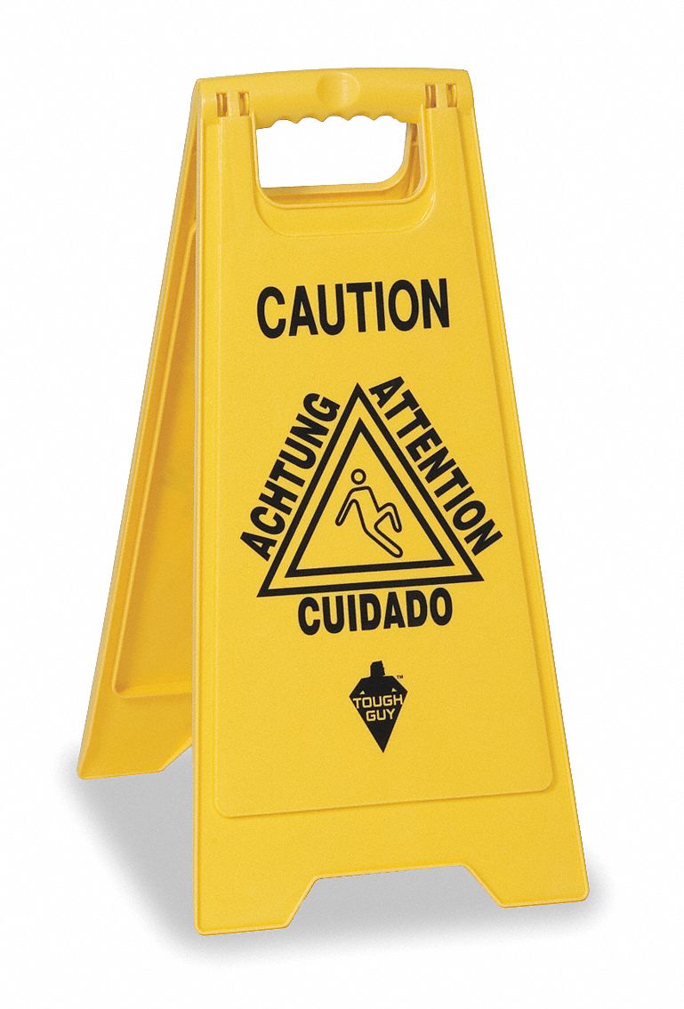 Floor Sign, Yellow, 24 In