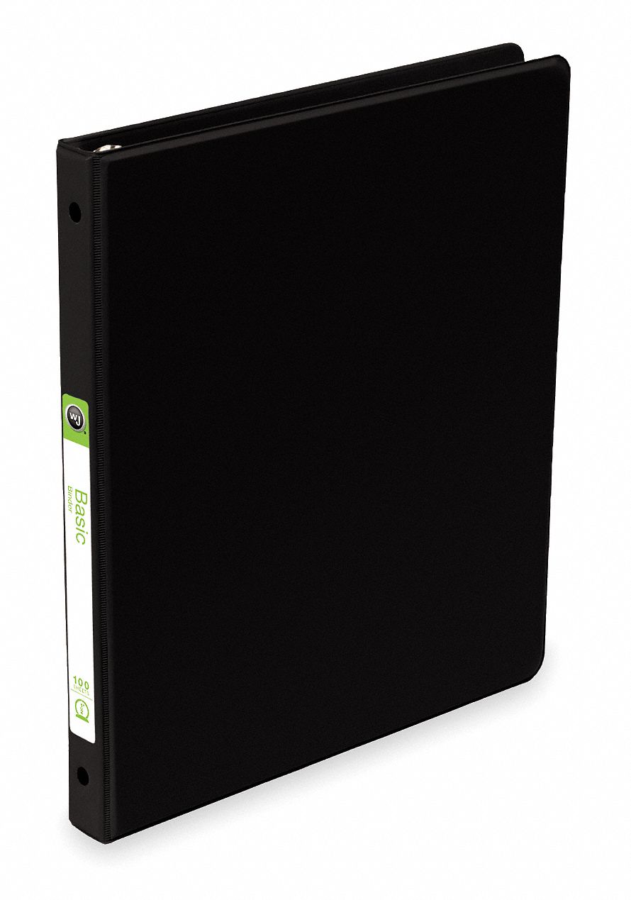 Binder, Basic, O-Ring, 1/2In, Vinyl, Blk