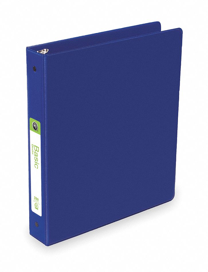 Binder, Basic, O-Ring, 1 1/2, Vinyl, Blu
