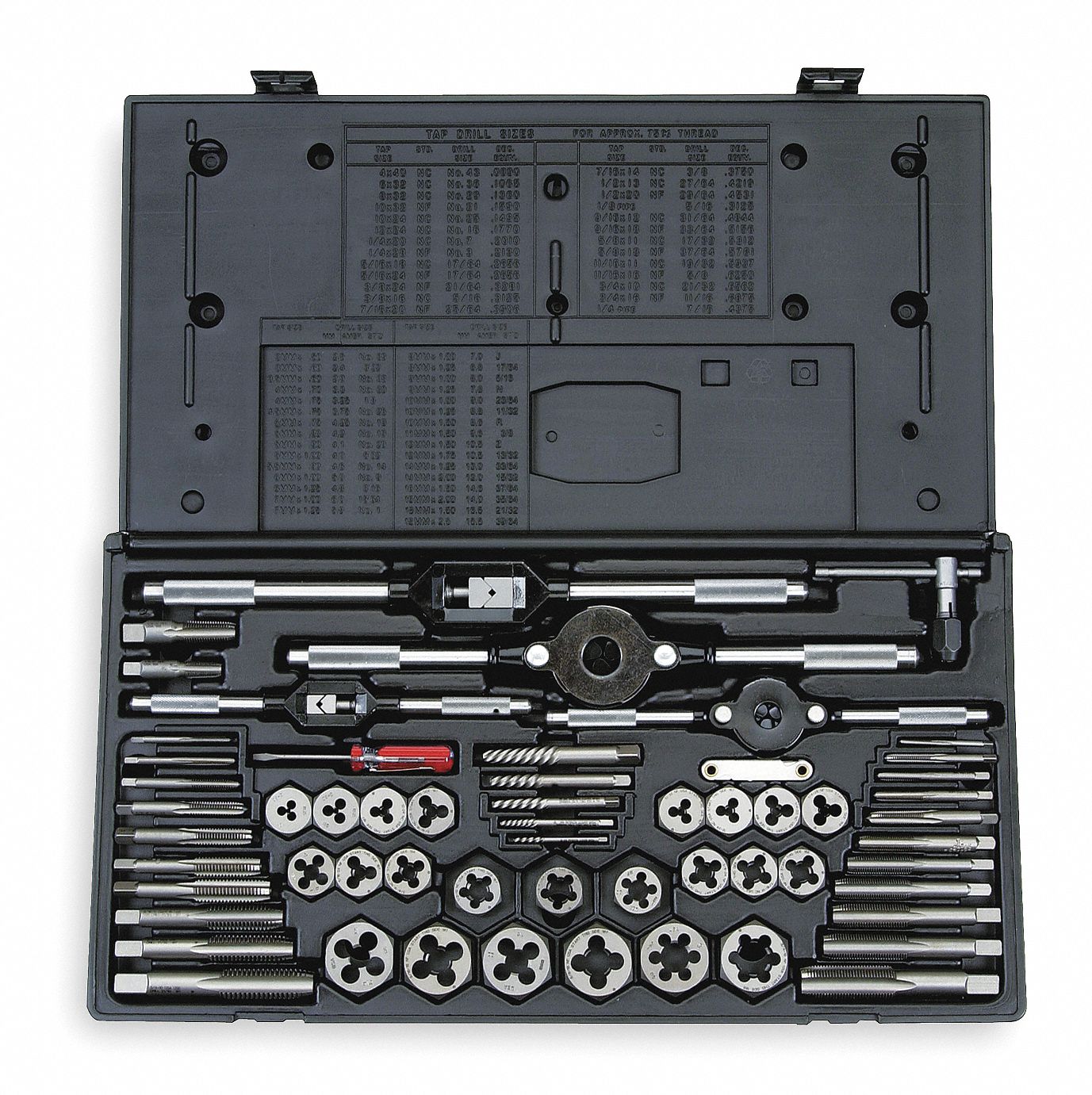 Tap and Die Set, Carbon Steel, 58 Pcs