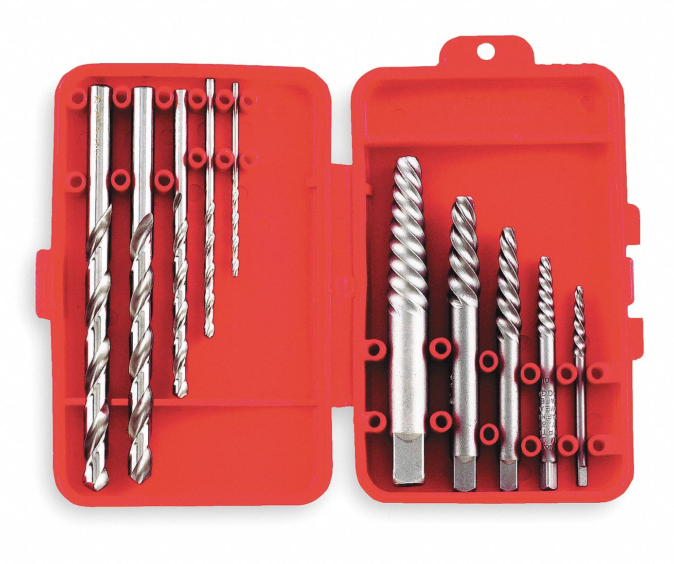 Screw Extractor Set, Spiral Flute, 10 Pcs