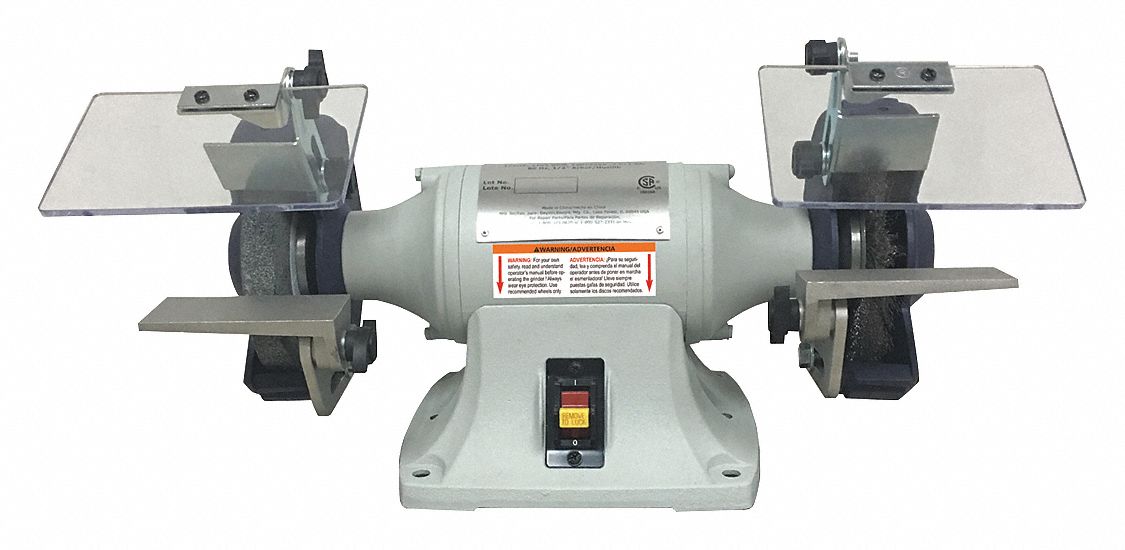 Bench Grinder, 6 In, 1/4 HP, 115V, 3 A