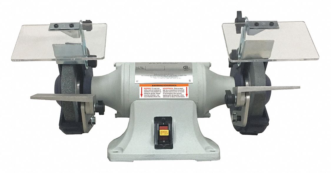 Bench Grinder, 6 In, 1/3 HP, 115V, 3.5 A