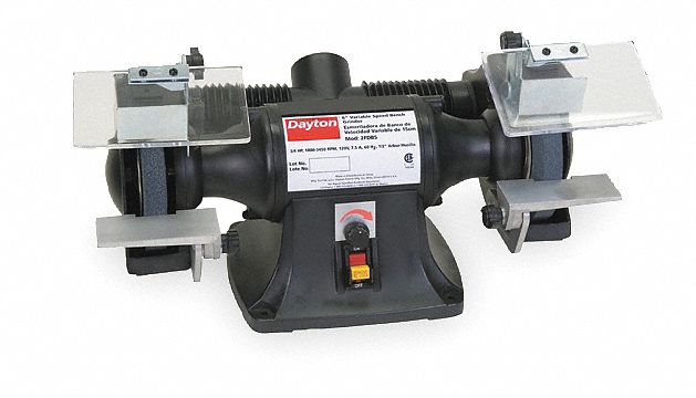 Bench Grinder, 6 In, 1/3 HP, Var 2000-3300