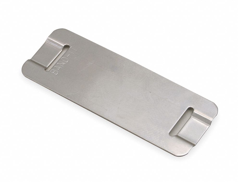 Blk Tag, 3/4 x 2 In, Sil, 304 Sst, Rect, PK50