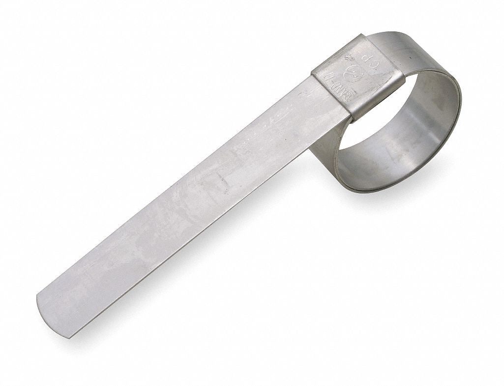 Band Clamp, SS, Min.Dia. 3/4 In., PK10