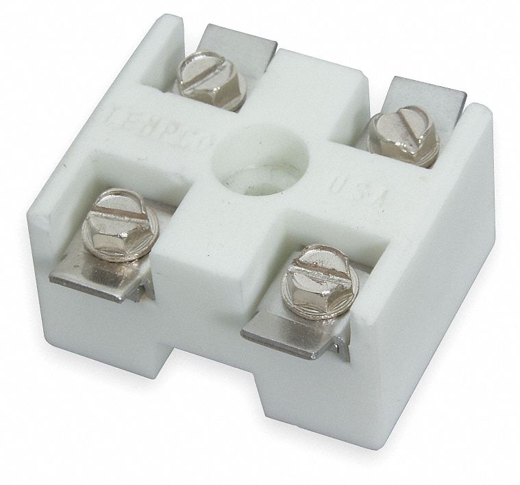 Ceramic Terminal Block, 1-1/4x1-9/16 in.
